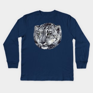 Snow Leopard Kids Long Sleeve T-Shirt